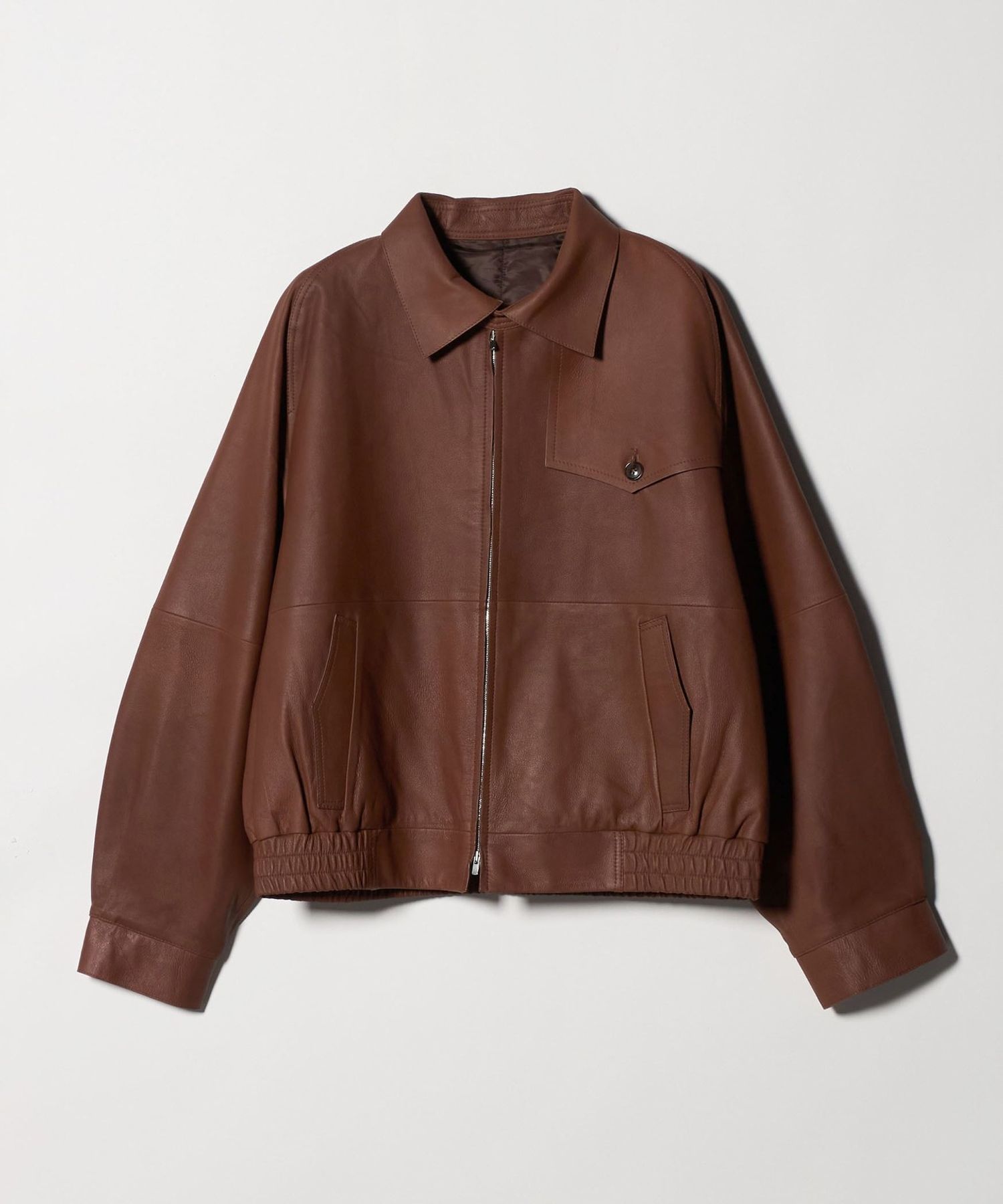 IRENISA＞GUNFLAP ZIP BLOUZON/レザー ブルゾン