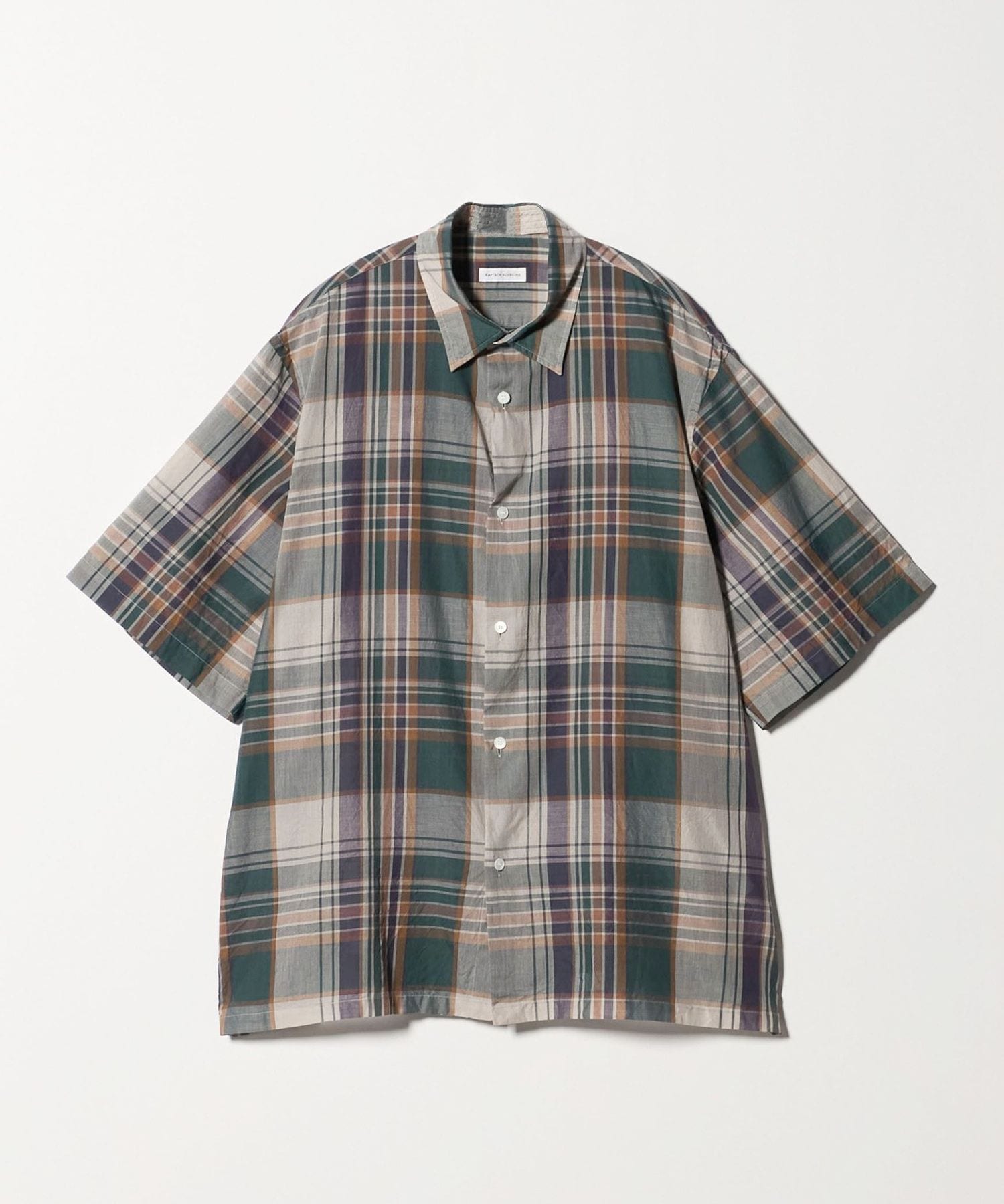 KAPTAIN SUNSHINE＞Gauze Plaid Plain Shirt/ガーゼ チェック ショート