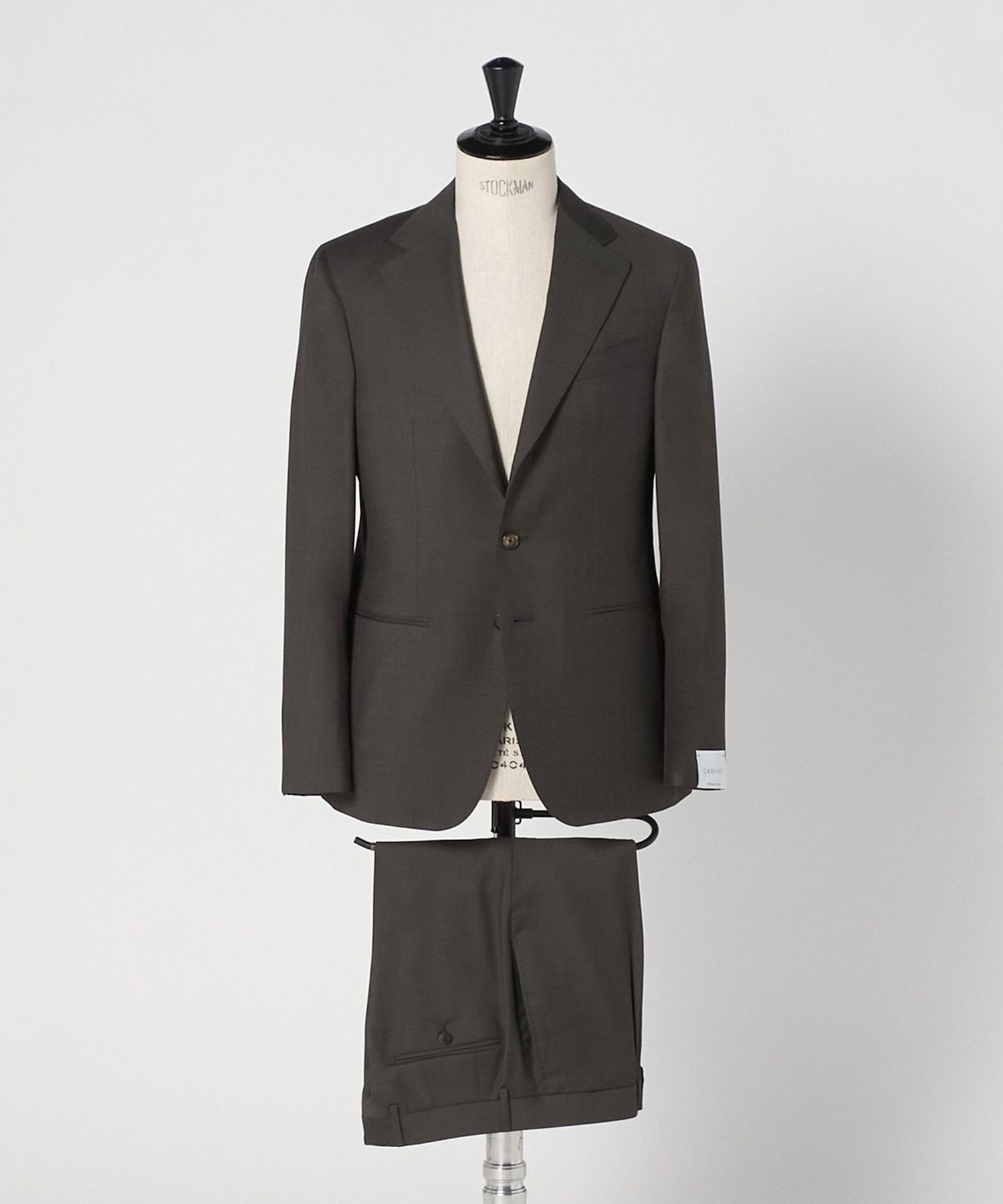 CARUSO＞AIDA/ブラウン ソリッド シングル 3ボタン スーツ