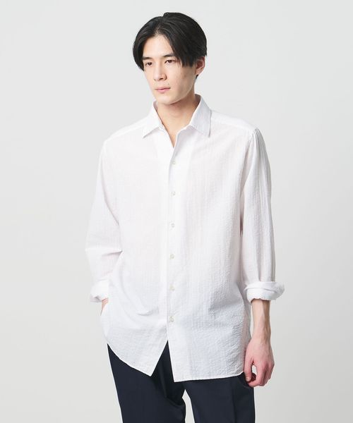 GUY ROVER/＜GUY ROVER＞シアサッカー ワンピースカラー シャツ/シャツ / ブラウス