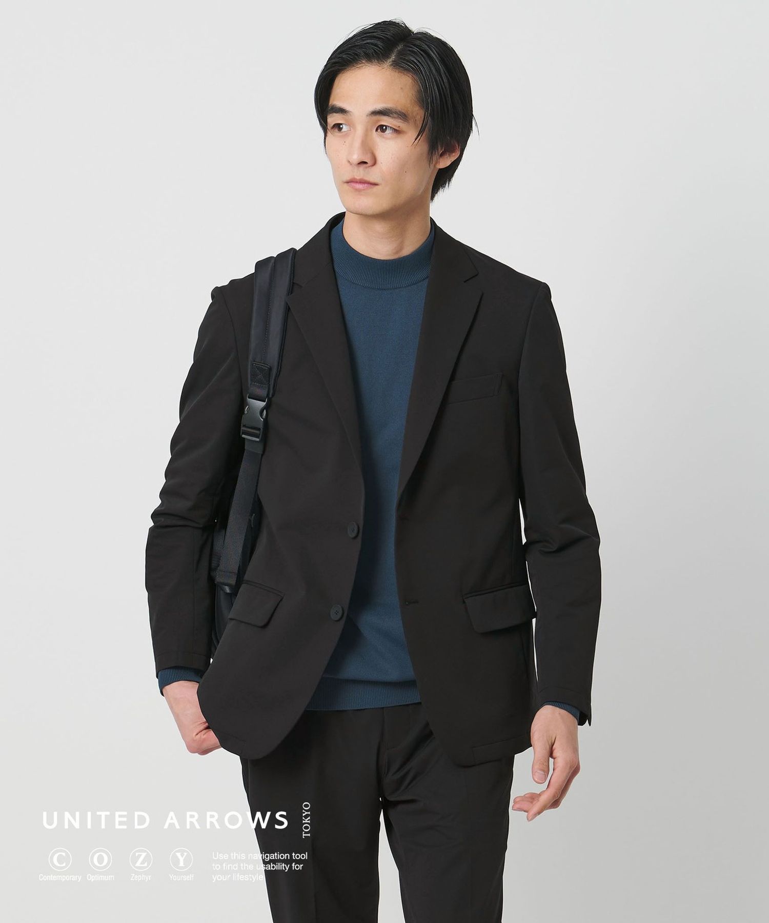 【Yves】UNITED ARROWS シングル 2ボタンジャケット ジャージ シングル 2ボタン テーラードジャケット COMFORT EASY―MODEL