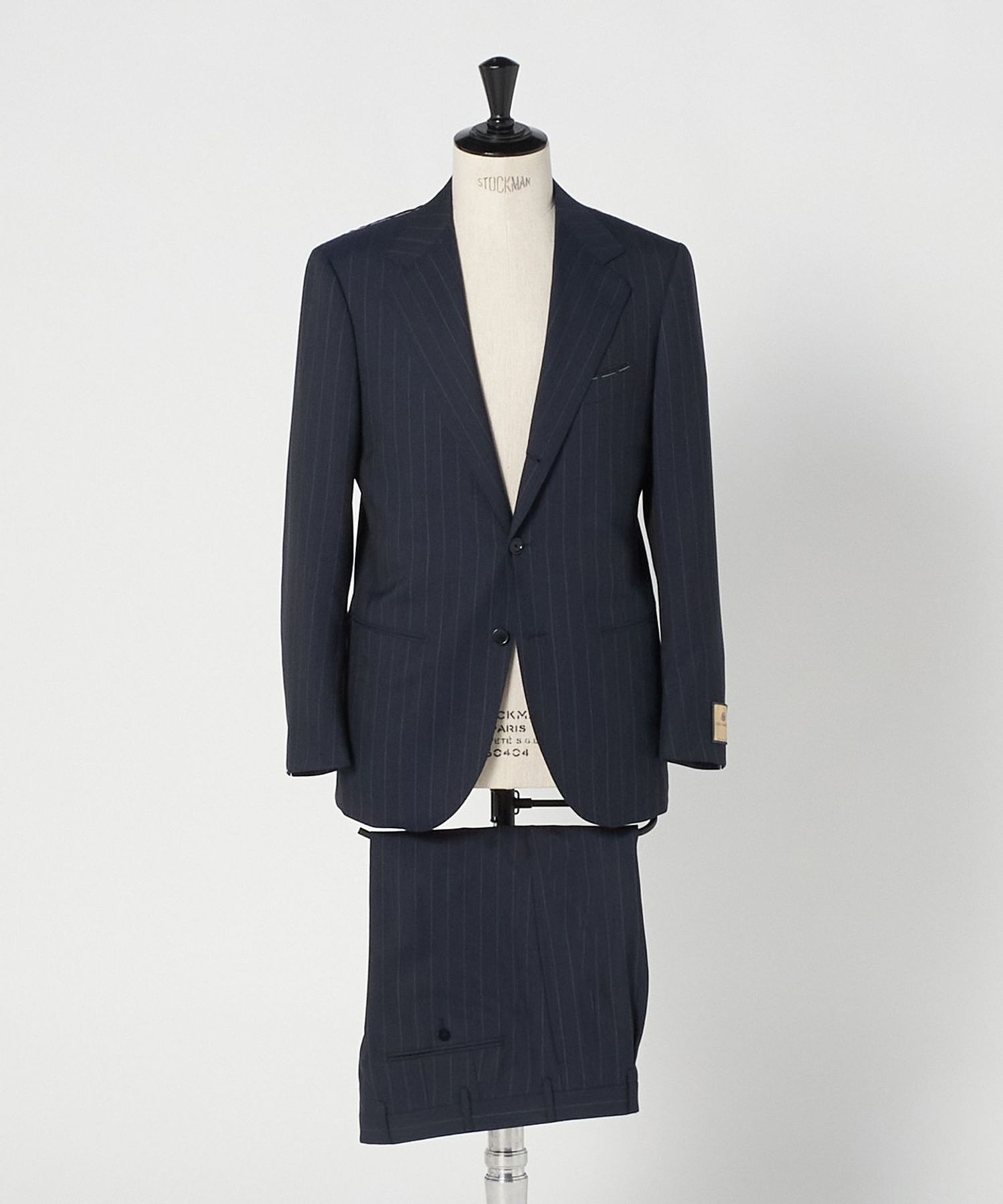 SOVEREIGN＞ハンドライン バンカーストライプ シングル 3ボタン スーツ