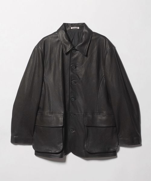 AURALEE/＜AURALEE ＞TEXTURED LAMB LEATHER BLOUSON/レザー ブルゾン/その他コート / ブルゾン