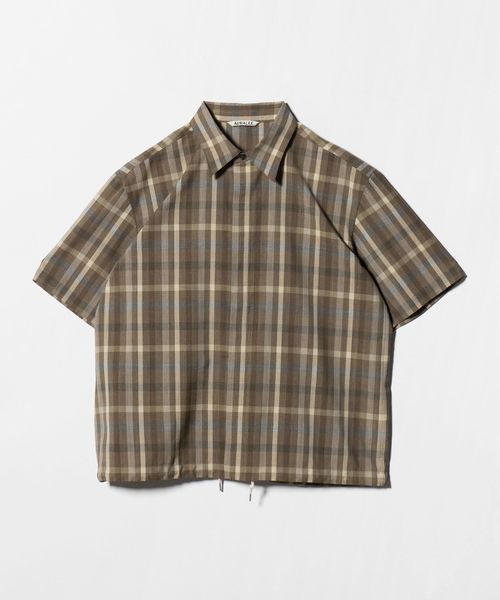 AURALEE/＜AURALEE＞SUPER FINE TROPICAL WOOL CHECK HALFSLEEVED SHIRT/チェック  ショートスリーブシャツ/シャツ / ブラウス