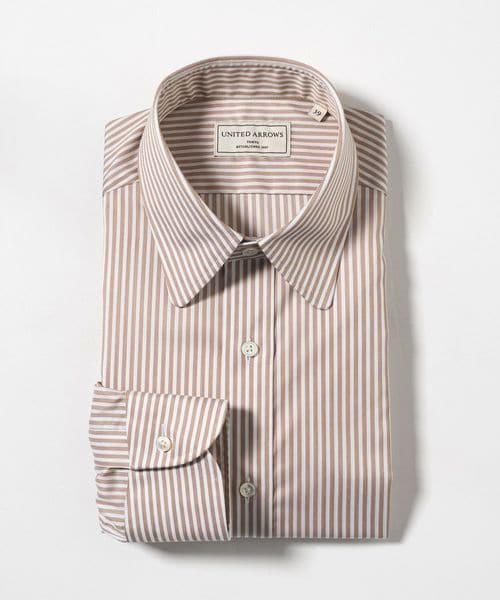 UNITED ARROWS/イージーケア AG ファンシーストライプ ラウンドレギュラーカラー シャツ ー抗菌防臭ー/シャツ / ブラウス