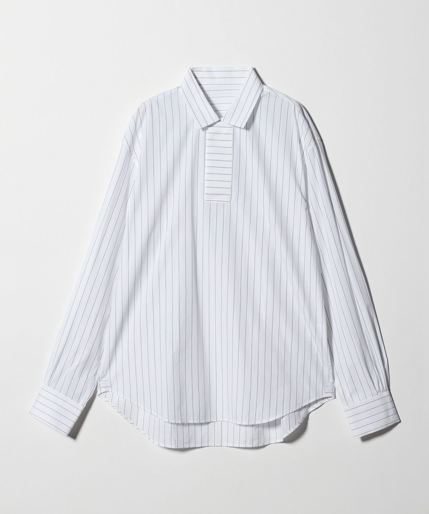 【新品】  Bourrienne Paris X / ブリエンヌ パリ | コットン ストライプ プルオーバーブラウス シャツ | S | ライトブルー/ホワイト | レディース Bourrienne Paris X＞MARIN STRIPE/ストライプ プルオーバーシャツ