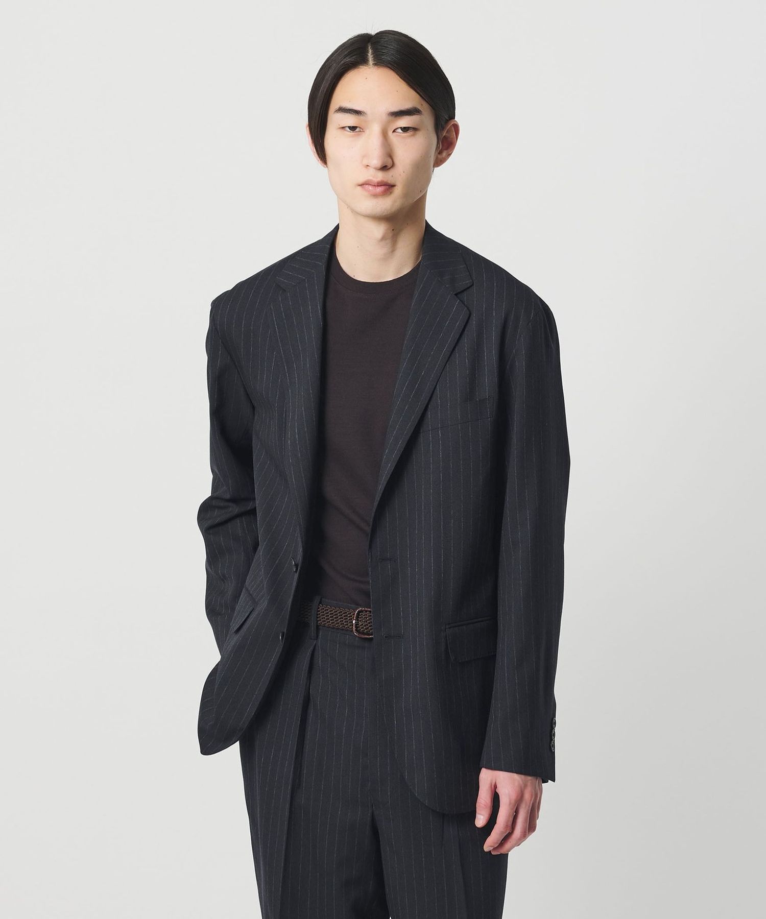 SOVEREIGN＞ チョーク ストライプ シングル 2ボタン テーラード