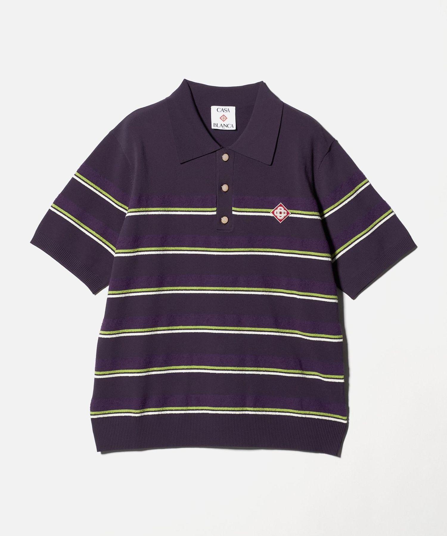 CASABLANCA＞Stripe PoloShirt/ストライプ ポロシャツ