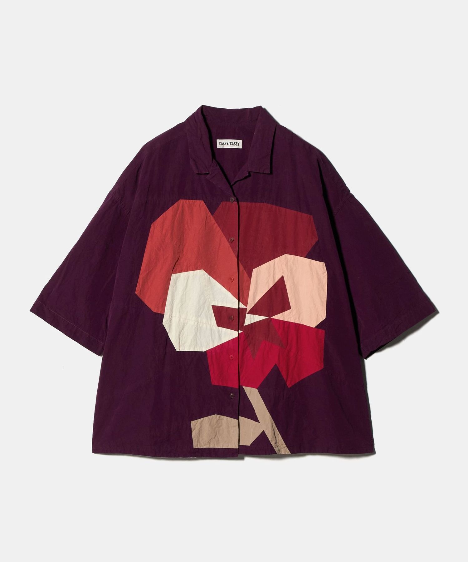 CASEY CASEY＞APRIL FLOWER PATCHWORK SHIRT/ショートスリーブ シャツ