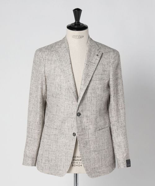 TAGLIATORE/＜TAGLIATORE＞  グレー ブークレ シングル 2ボタン テーラードジャケット/テーラードジャケット