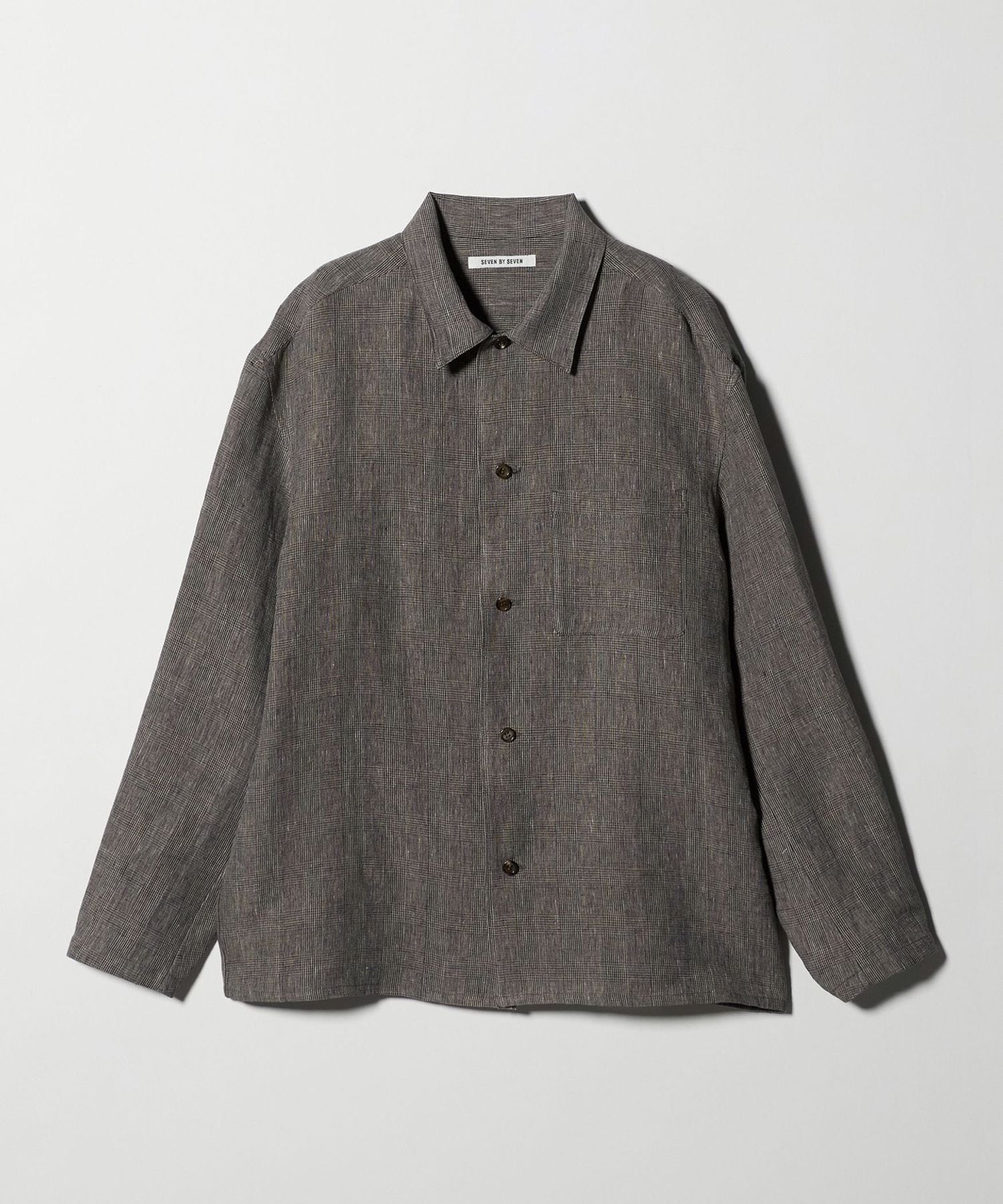 SEVEN BY SEVEN＞ GLENCHECK SHIRT JACKET/グレンチェック シャツ
