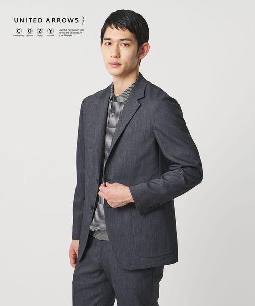 UNITED ARROWS/デニムライク シングル ２ボタン テーラード ジャケット UA COZY　ウォッシャブル　ヨコストレッチ　防しわ/セットアップ ジャケット