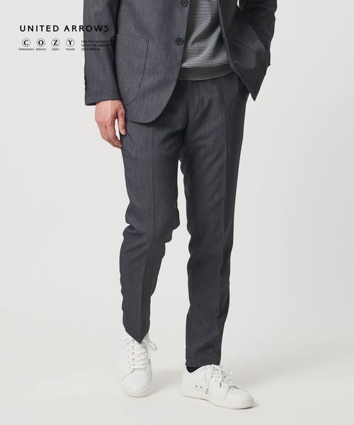 UNITED ARROWS/デニムライク ノープリーツ パンツ UA COZY　ウォッシャブル　ヨコストレッチ　防しわ/セットアップ パンツ