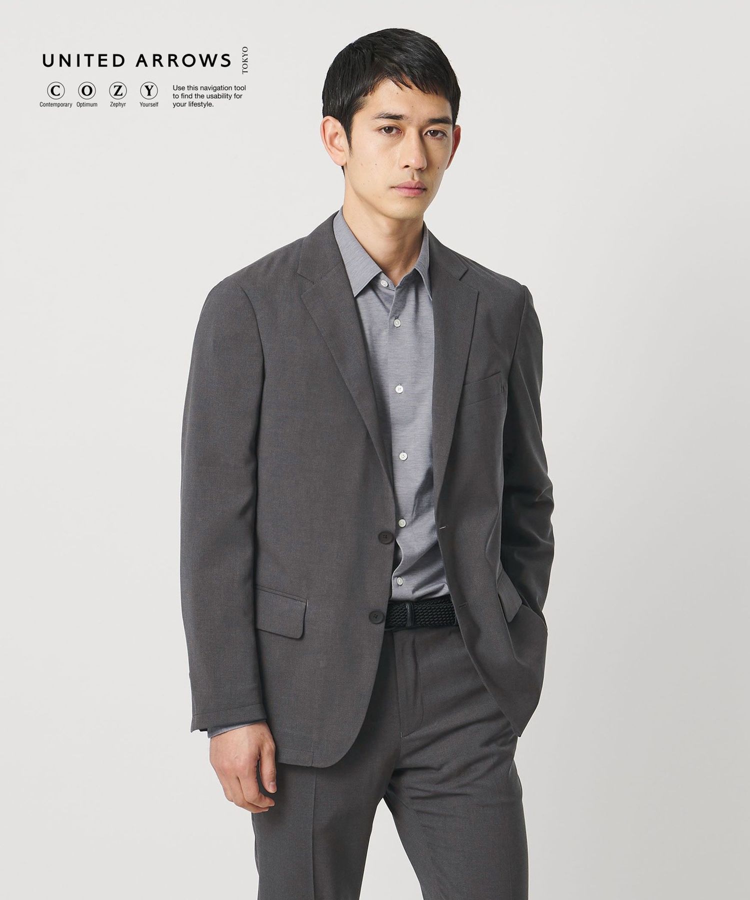 ウールルック 2ボタン シングル テーラードジャケット UA COZY