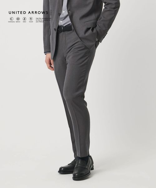 UNITED ARROWS/ウールルック ノープリーツ テーパード パンツ UA COZY　ウォッシャブル　ヨコストレッチ/セットアップ パンツ