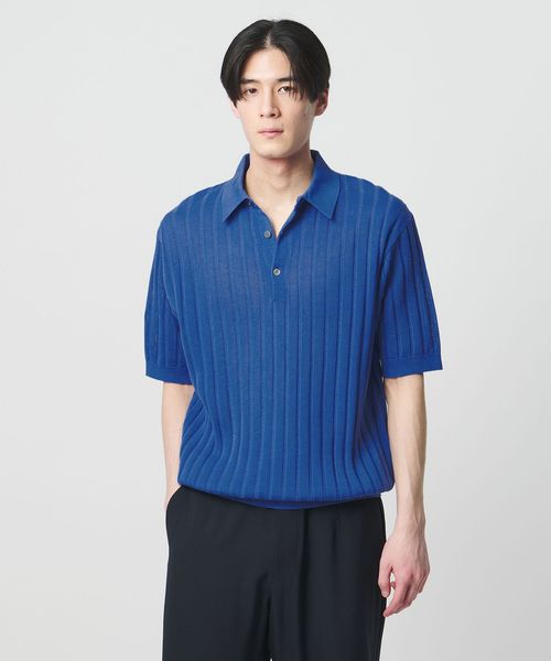 UNITED ARROWS/シャーリーカーン ワイドリブ ニットポロシャツ/ポロシャツ