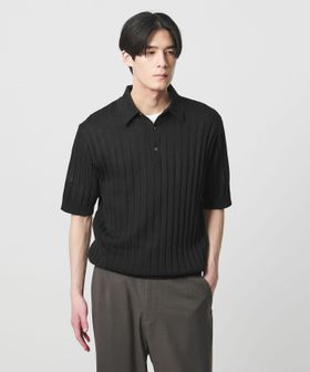 UNITED ARROWS/シャーリーカーン ワイドリブ ニットポロシャツ/ポロシャツ