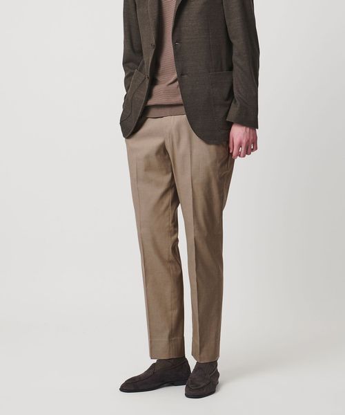 UNITED ARROWS/クールモーション ドビー サイドエクステンド ノープリーツスラックス COMFORT EASY‐MODEL　接触冷感　吸水速乾　ヨコストレッチ/スラックス