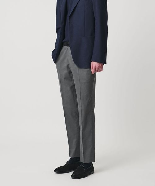 UNITED ARROWS/クールモーション ドビー サイドエクステンド ノープリーツスラックス COMFORT EASY‐MODEL　接触冷感　吸水速乾　ヨコストレッチ/スラックス