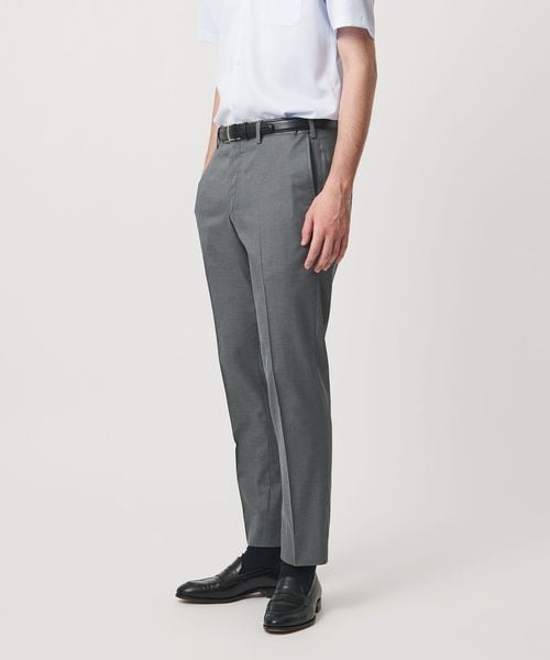 UNITED ARROWS/クールモーション ドビー サイドエクステンド ノープリーツスラックス COMFORT EASY‐MODEL　接触冷感　吸水速乾　ヨコストレッチ/スラックス