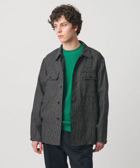UNITED ARROWS/リネン/ナイロン チェック ユーティリティシャツ/シャツ / ブラウス