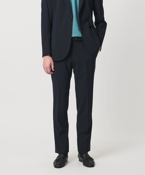 UNITED ARROWS/シアサッカー ノープリーツ スラックス COMFORT EASY‐MODEL ストレッチ/セットアップ パンツ