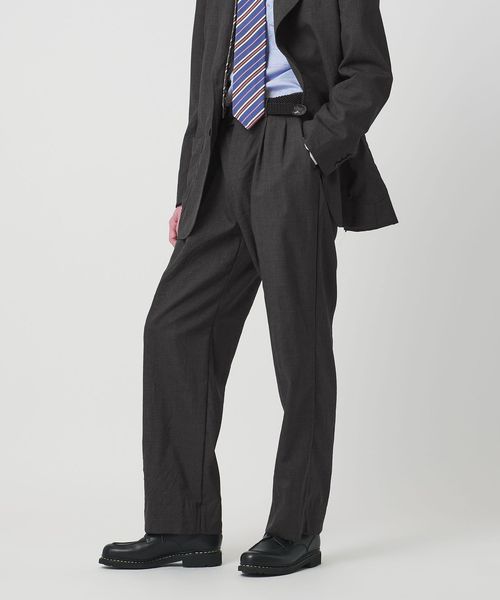 District/＜District＞ウォッシュド トロピカルウール 2プリーツ ワイドパンツ/スラックス