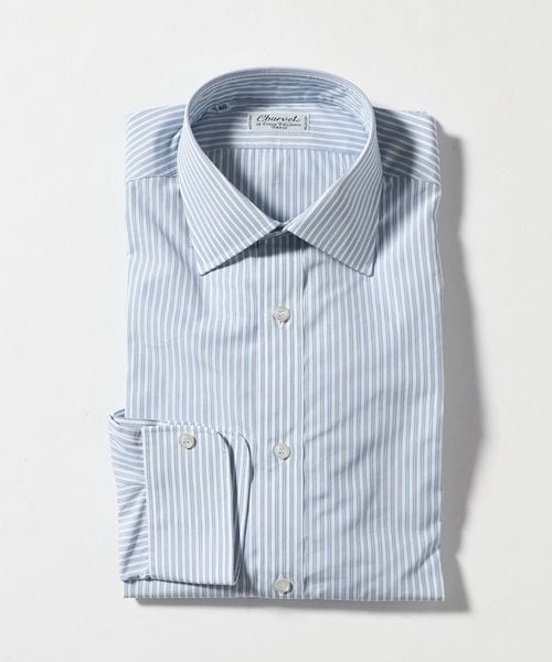 Charvet/＜Charvet＞ブルーストライプ セミワイドカラー シャツ/シャツ / ブラウス