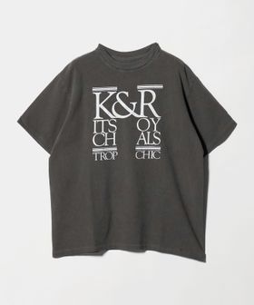 KURO/＜KURO＞ROUND SHAPE DYED TEE K&R/プリント Tシャツ/Tシャツ / カットソー