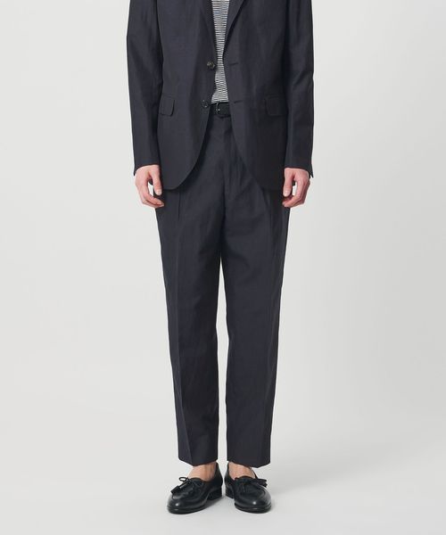 SOVEREIGN/＜SOVEREIGN＞リネン/ウール/ナイロン 1プリーツ スラックス RELAX MODEL/セットアップ パンツ