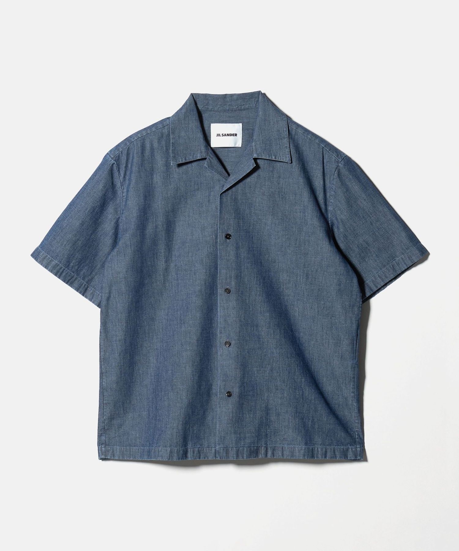 JIL SANDER＞ショートスリーブ シャンブレー オープンカラー シャツ