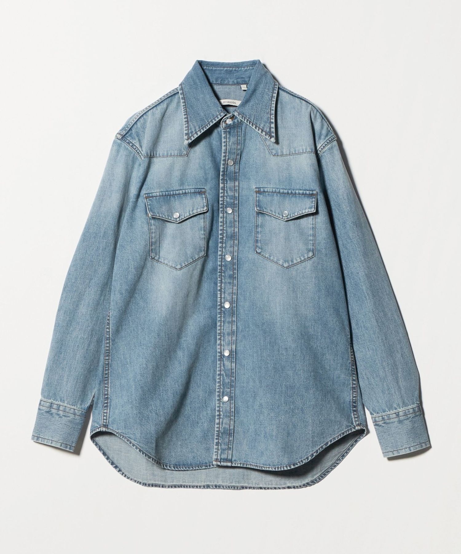 HUSBANDS＞WESTERN SHIRT SELVEDGE DENIM BLUE STONE WASHED