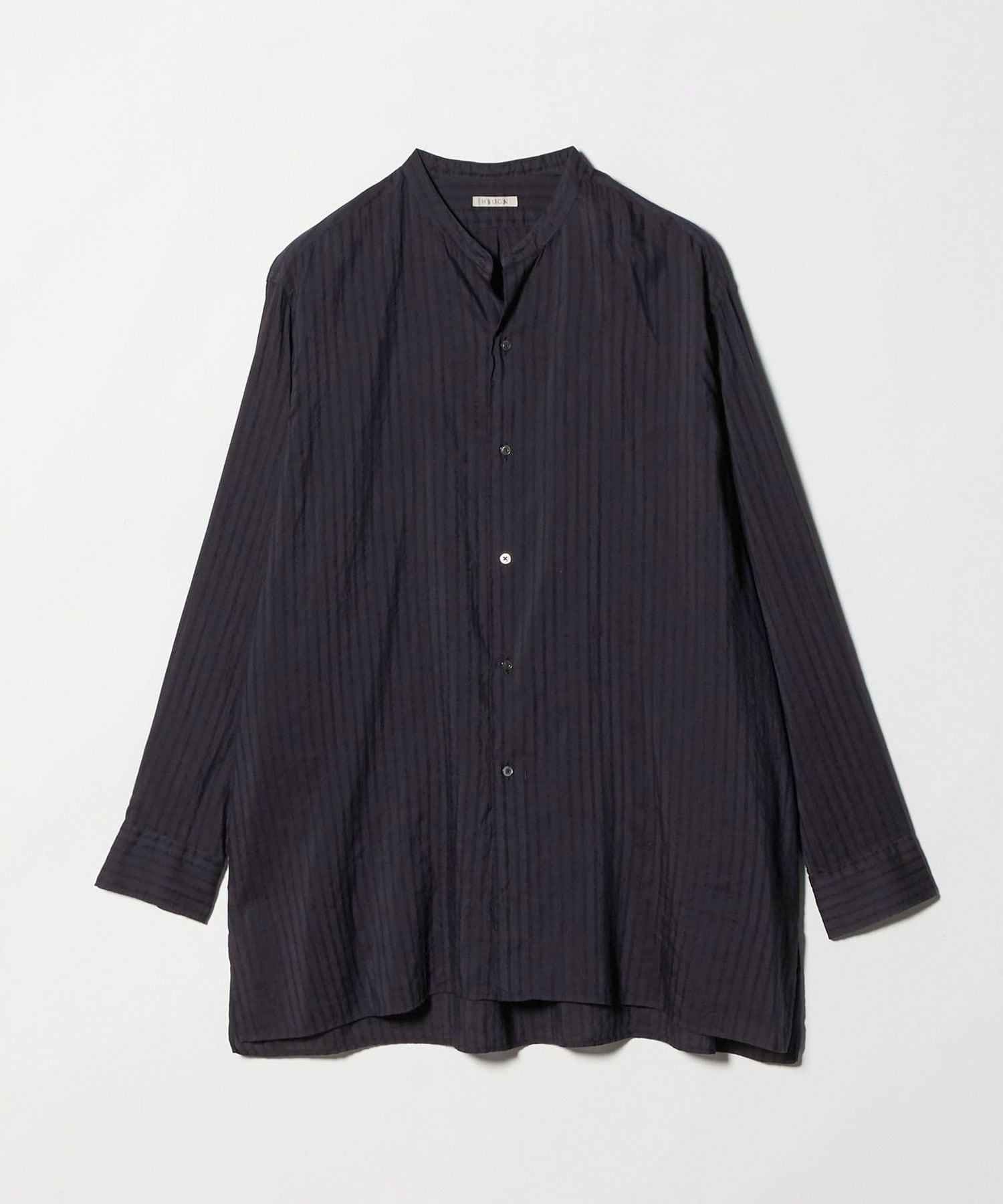 HEUGN＞MORRIS/ジャガード バンドカラー シャツ