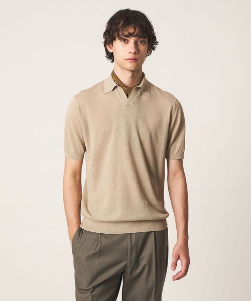 UNITED ARROWS/リネン/コットン スキッパー ポロシャツ/ポロシャツ