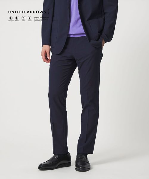 UNITED ARROWS/ライトサッカー ノープリーツ テーパードパンツ UA COZY ウォッシャブル 2WAYストレッチ/セットアップ パンツ