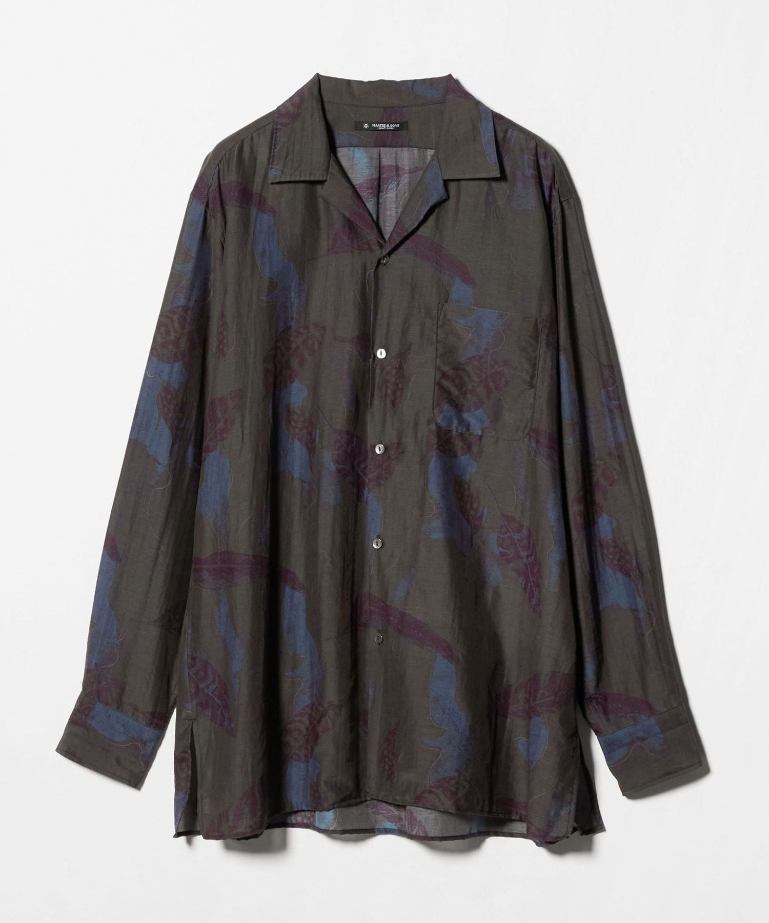 MAATEE&SONS＞OPEN COLLAR SHIRTS LEAF PRINT/リーフ プリント