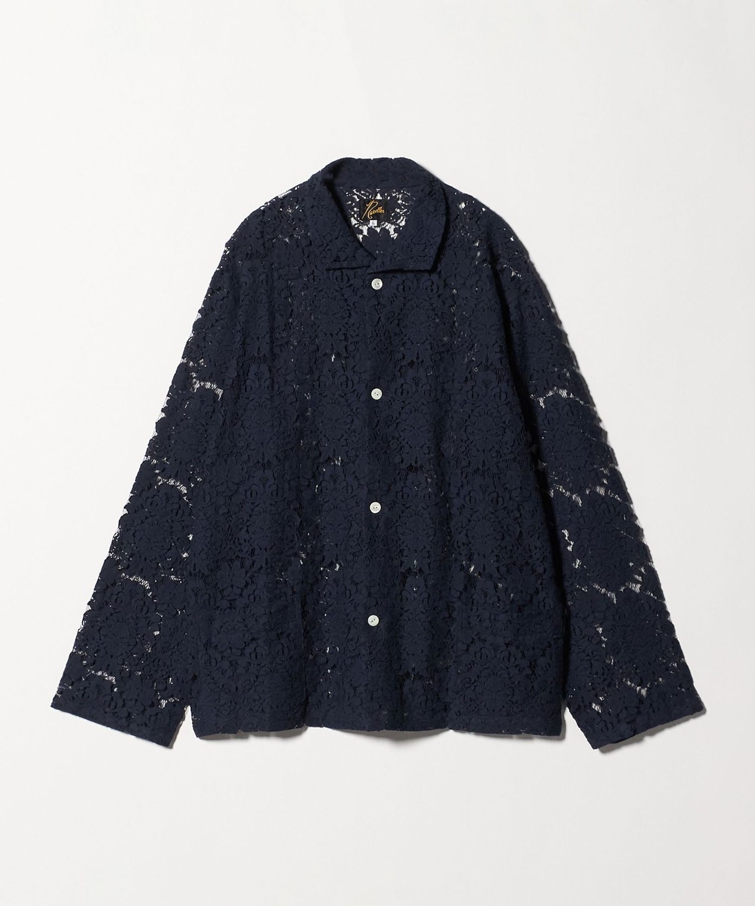 NEEDLES＞Widespread Collar Shirt Raschel Lace/レース シャツ