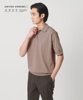 UNITED ARROWS/ショートスリーブ ボーダー ニットポロシャツ UA COZY ウォッシャブル 抗菌防臭/ポロシャツ