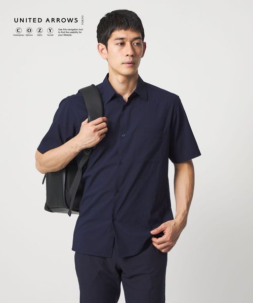 UNITED ARROWS/ショートスリーブ レギュラーカーラーシャツ UA COZY ヨコストレッチ 撥水/シャツ / ブラウス