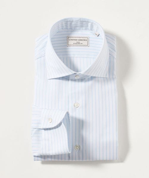 UNITED ARROWS/イージーケア AG パナマ ストライプ ワイドスプレッドカラー シャツ 抗菌防臭 通気性/シャツ / ブラウス