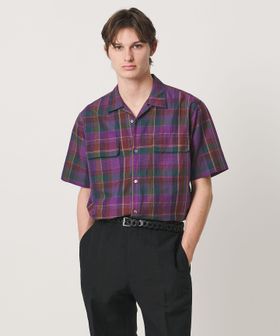 UNITED ARROWS/コットン/リネン ダークマドラスチェック オープンカラーシャツ/シャツ / ブラウス