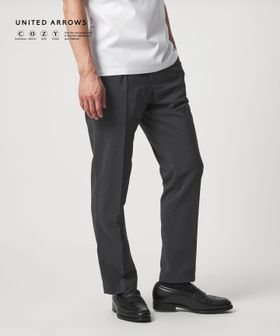 UNITED ARROWS/タフタ サイドシャーリング 1プリーツ パンツ UA COZY ウォッシャブル ヨコストレッチ/スラックス