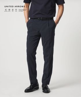 UNITED ARROWS/タフタ サイドシャーリング 1プリーツ パンツ UA COZY ウォッシャブル ヨコストレッチ/スラックス