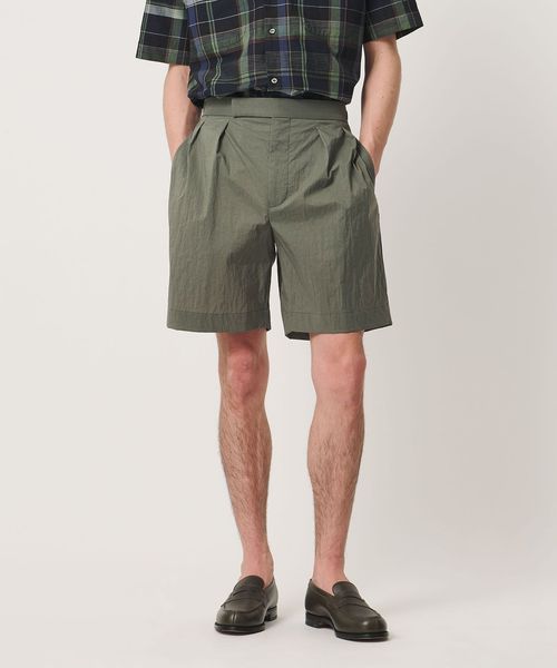 UNITED ARROWS/ワッシャーナイロン 2プリーツ サイドアジャスター ショーツ 撥水 ヨコストレッチ/ショート / ハーフパンツ