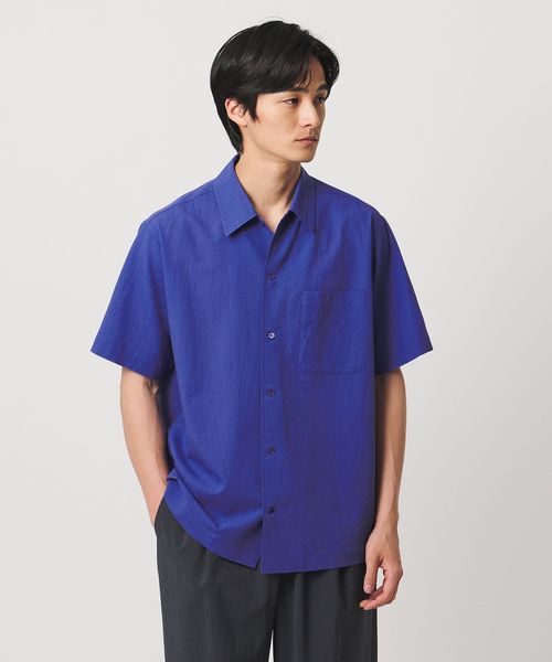 UNITED ARROWS/ウール/ナイロン アルバトロス ワンピースカラー ショートスリーブシャツ/シャツ / ブラウス