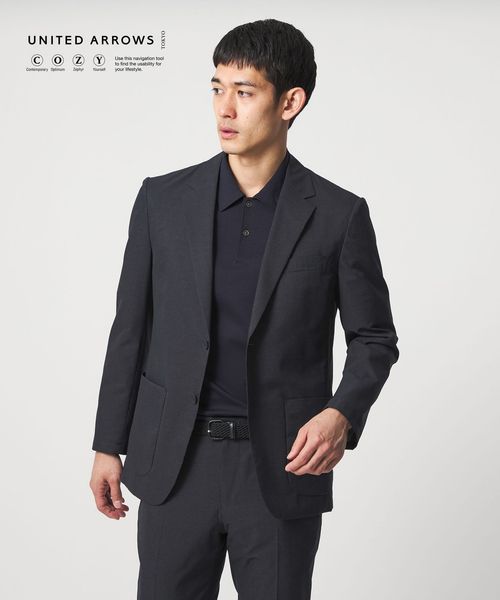 UNITED ARROWS/COOL DOTS プリント シングル 2ボタン テーラードジャケット UA COZY ウォッシャブル 2WAYストレッチ/セットアップ ジャケット