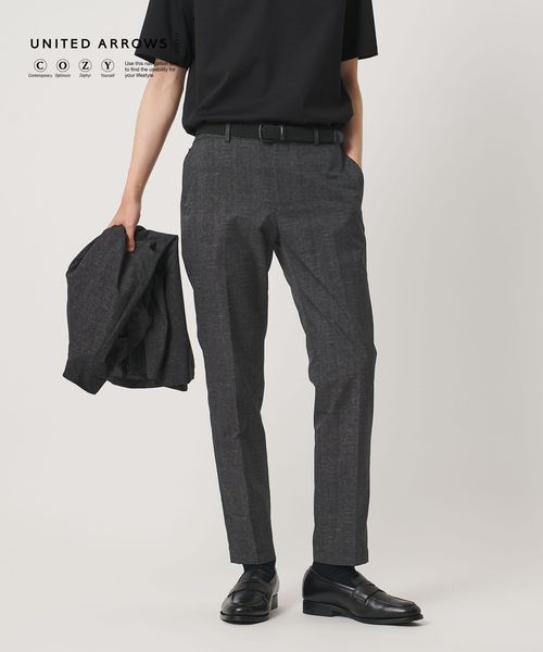 UNITED ARROWS/COOL DOTS プリント ノープリーツ テーパード パンツ UA COZY ウォッシャブル 2WAYストレッチ/セットアップ パンツ