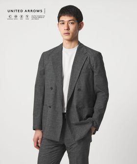 UNITED ARROWS/COOL DOTS プリント ダブル 4ボタン テーラードジャケット UA COZY ウォッシャブル 2WAYストレッチ/セットアップ ジャケット