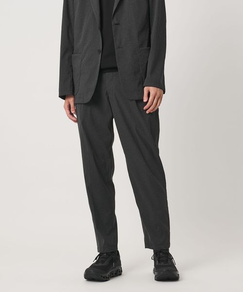 UNITED ARROWS/ウェザーコンフォート メランジ キャロット 1プリーツパンツ 撥水 ヨコストレッチ/スラックス
