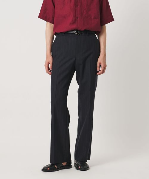 UNITED ARROWS/ウールトロピカル ピンストライプ セミフレア トラウザーズ/スラックス